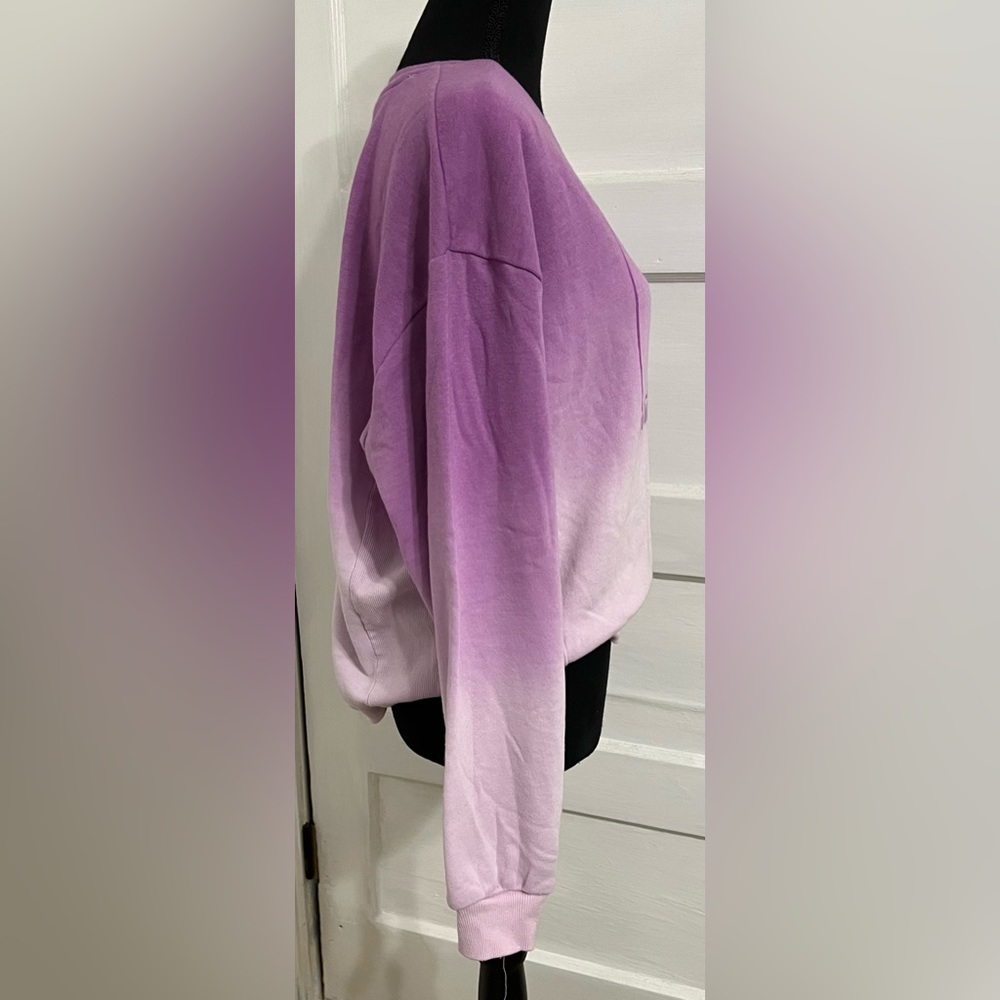 MTV Purple Ombre Women's Children XXL Pullover Ribbed Sides Sweatshirt - Picture 2 of 5
